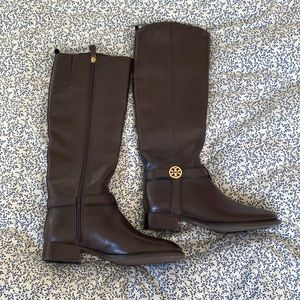 Tory Burch chocolate brown equestrian riding boots
